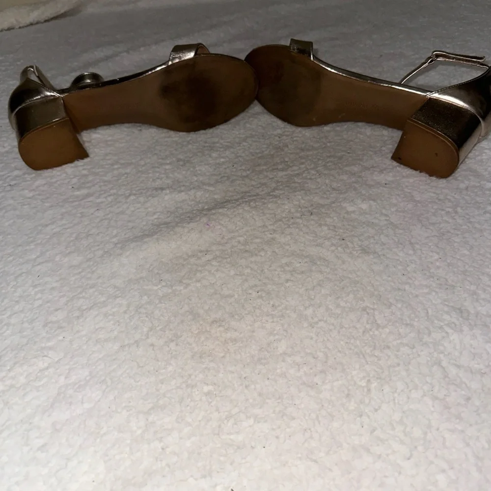 Lane Bryant Rose Gold Block Heel Ankle Strap Sandals Size 12W